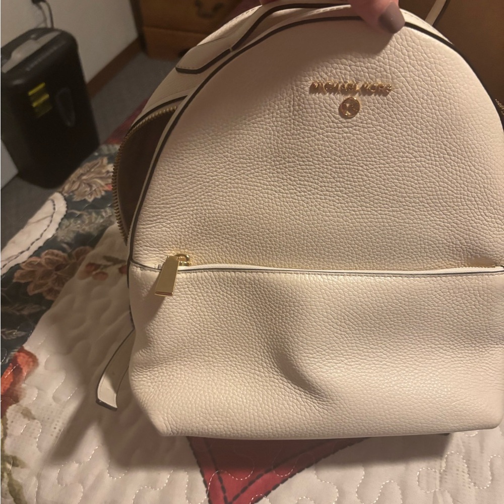Michael Kors Cream Backpack with Smooth Leather Finish